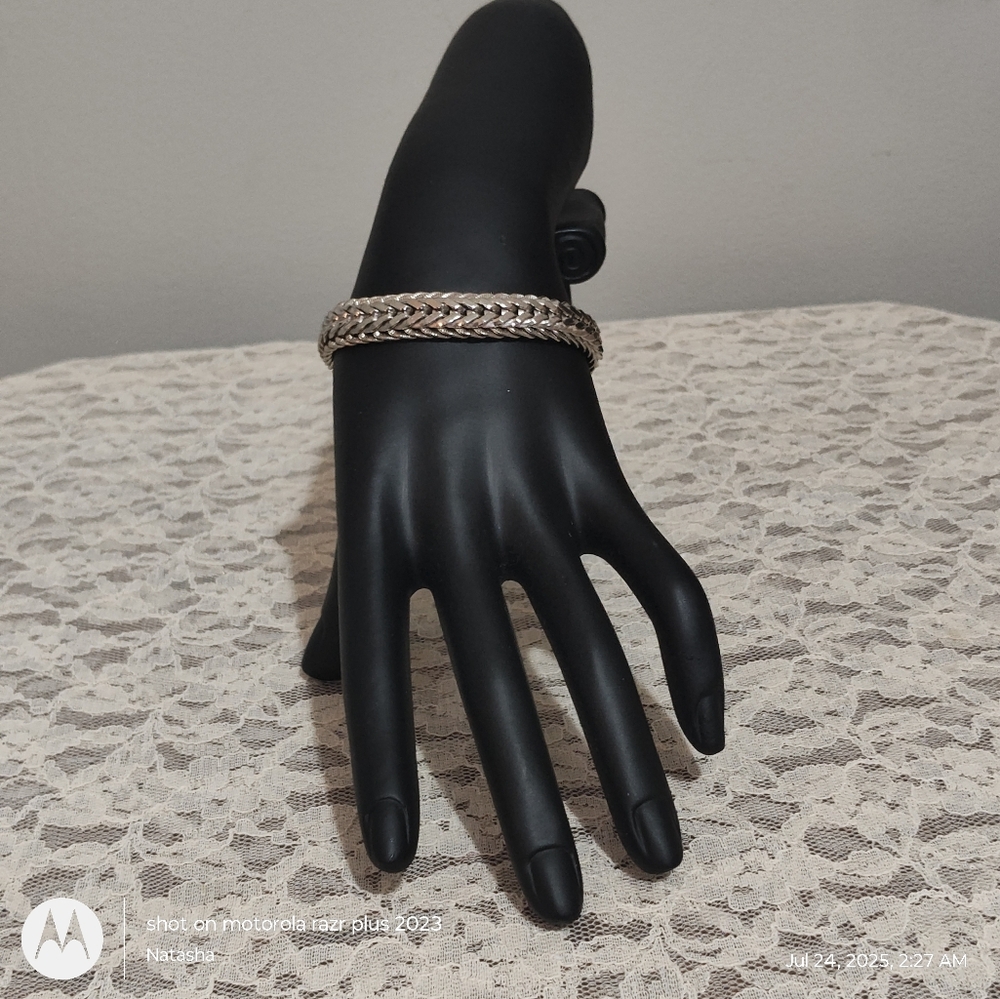 Stunning Silver Plated Wheat Link Bracelet